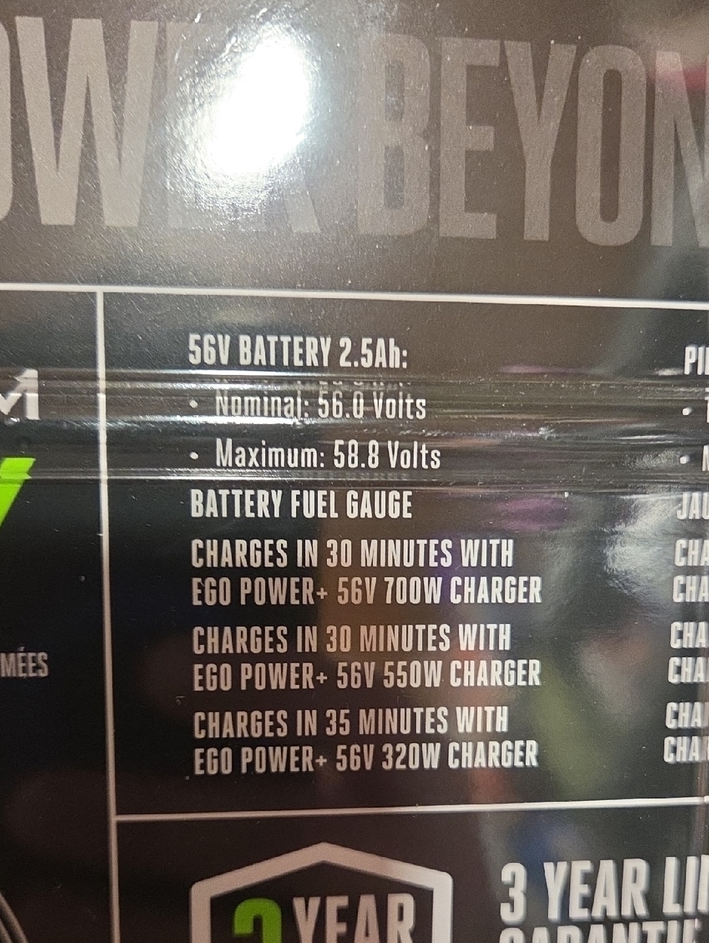 EGO 56V 2.5Ah Lithium Battery Pack Only NEW - Picture 7 of 8
